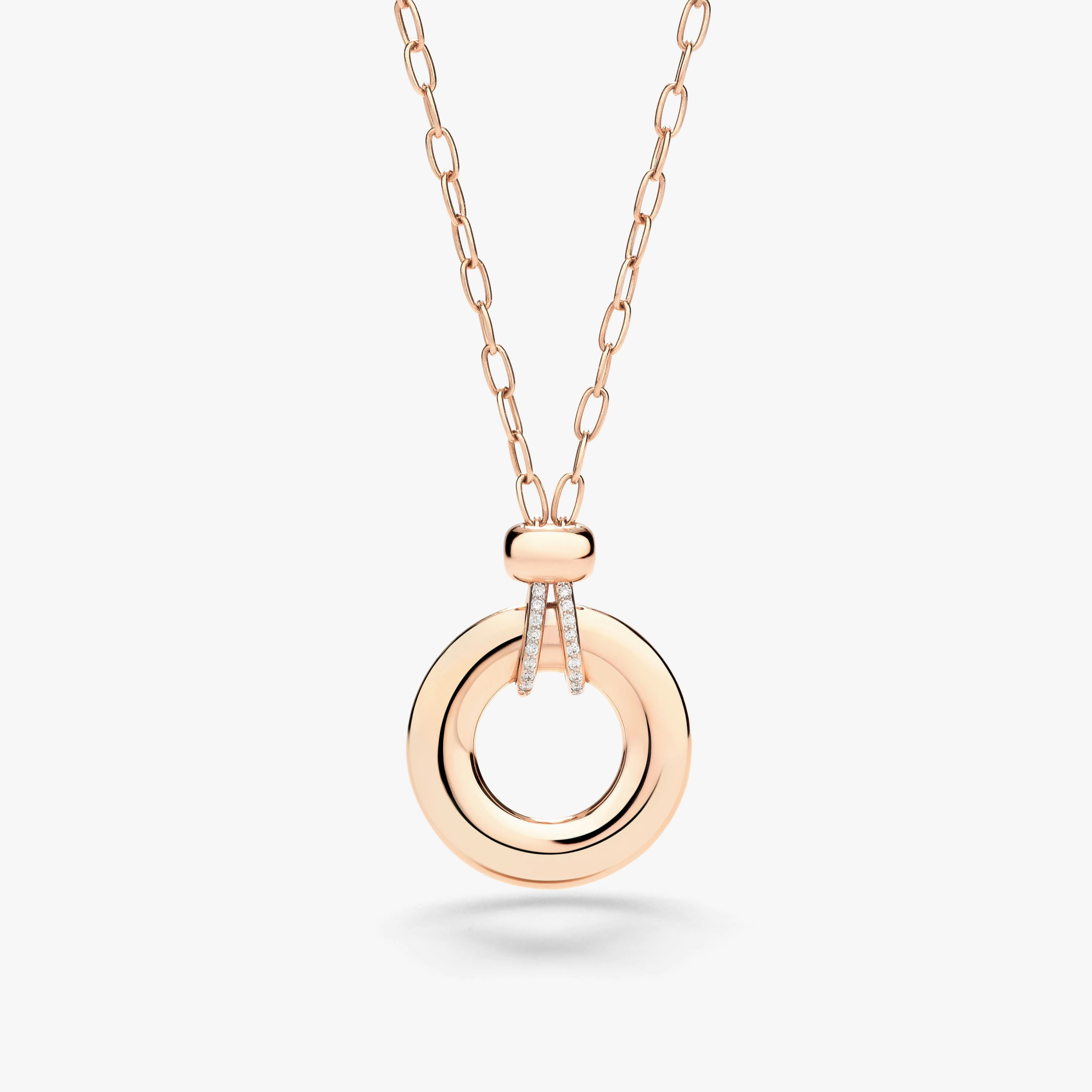 Iconica | Necklace with pendant in rose gold and white diamond
