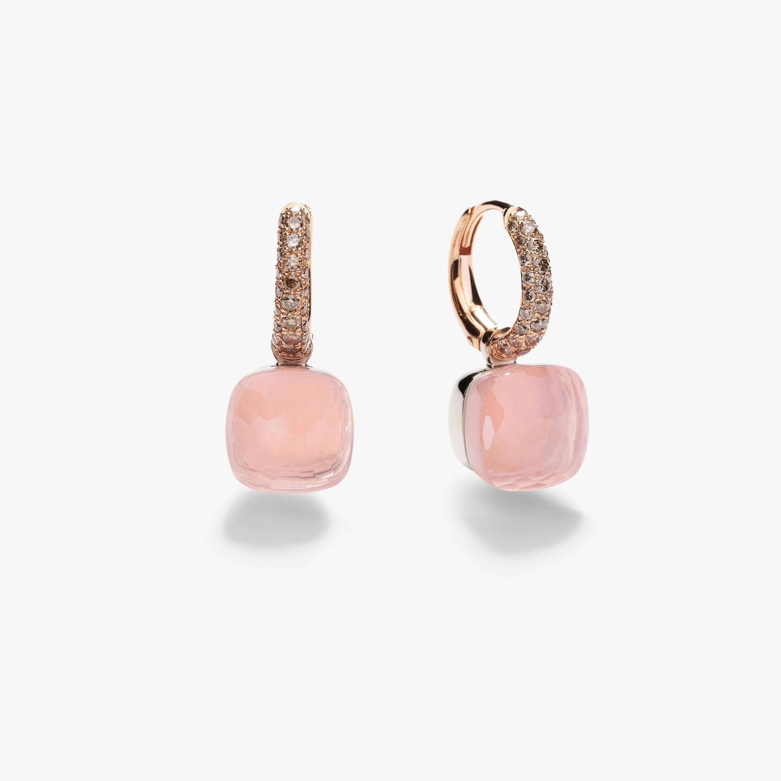 Nudo Classic | Earrings in rose quartz and chalcedony | Pomellato